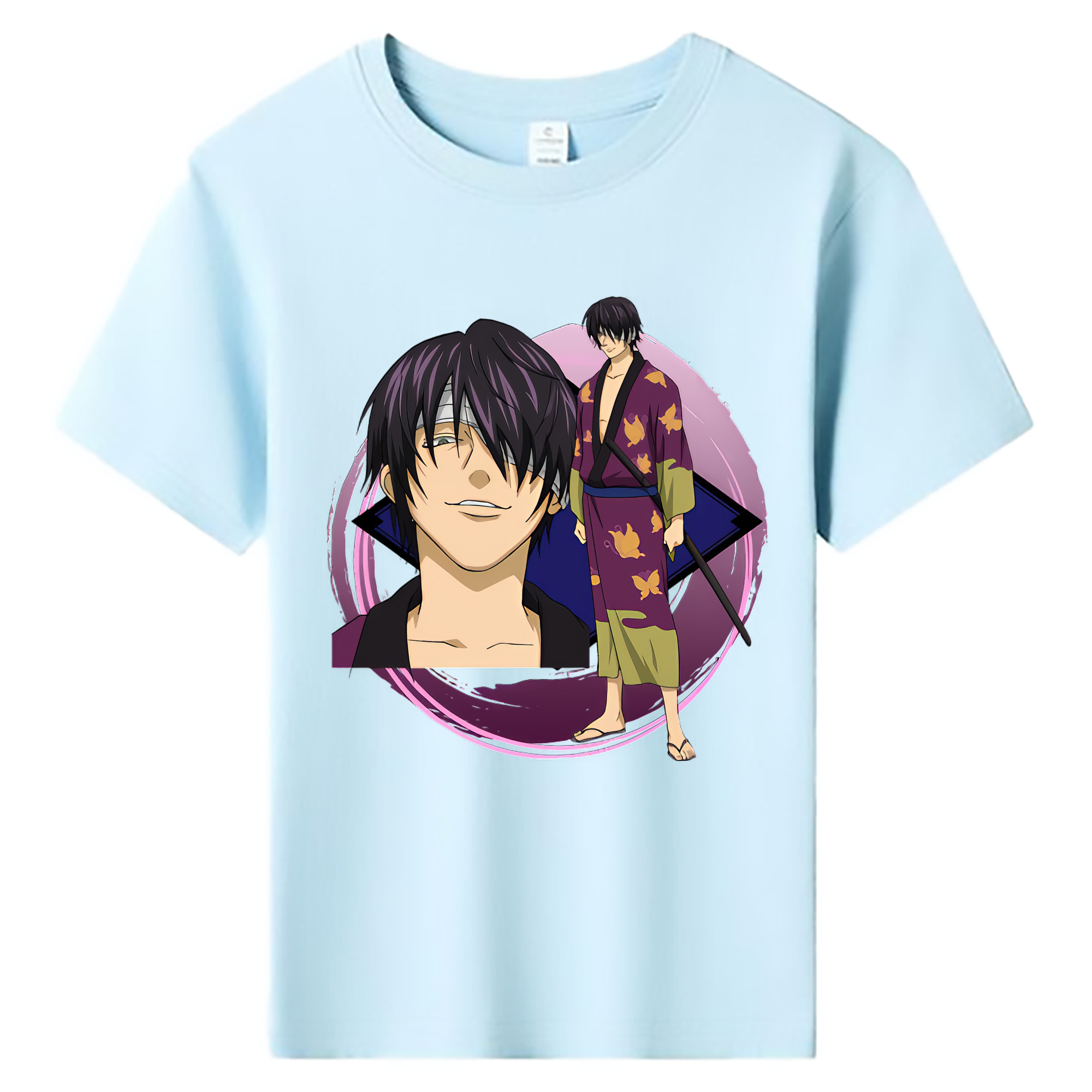 （画像用） ぎんたま 坂田銀時（さかたぎんとき） 神楽 志村新八（しむら しんぱち） GINTAMA Sakata Gintoki Kagura Shimura Shinpachi 綿100％キッズTシャツ（フロントプリント）